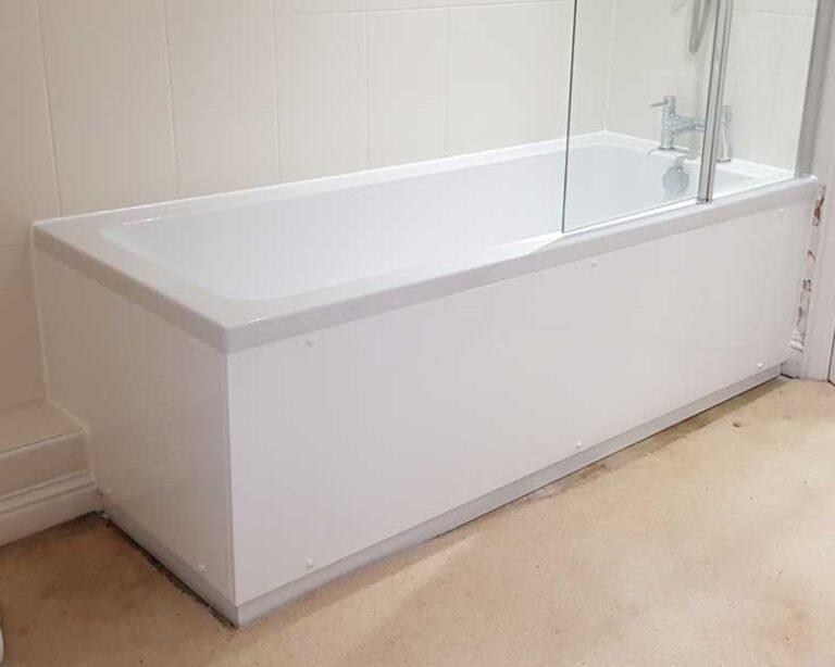 Replace bath, taps, bath screen, front and end panels