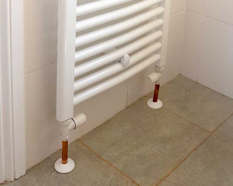 Replace radiator towel rail and valves