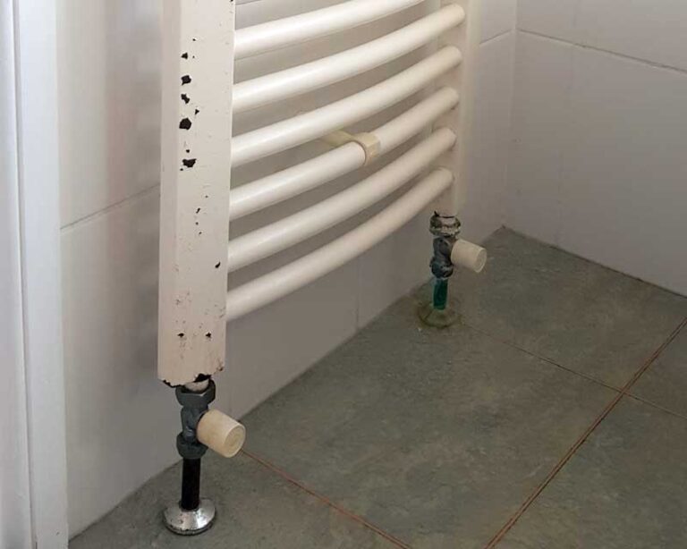 Replace radiator towel rail and valves