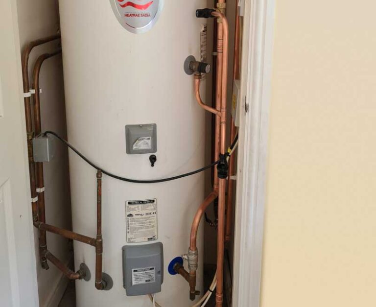 Replace pipework on unvented cylinder allowing correct configuration